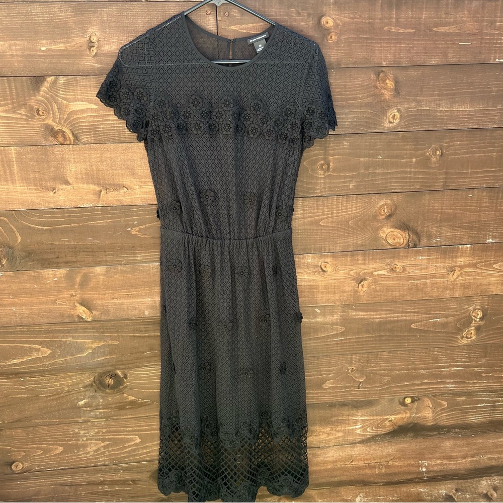 Club Monaco Black Floral Lace Maxi Dress Size 00